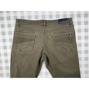 Moto Slim Biker Jeans Olive Stretch Streetwear Fried Denim 36x30